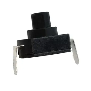 Botão de chave reta, preto bloqueado ou sem bloqueio horizontal pcb 1a 250v ac 2pin smd