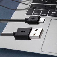 Kabel Data Micro-USB Pengisian Cepat Ponsel 2.4A Tipe-A Selubung PVC Pelindung Anyaman Logam Panjang 1m-2m