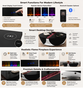 <span class=keywords><strong>Tavolino</strong></span> da Caffè con Camino Elettrico Intelligente, Controllo Touch, Effetto Fiamma LED, Arredamento Moderno e Lussuoso per Soggiorno - Product Image 4