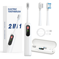 Brosse à dents électrique LED intelligente portable, douce, avec plusieurs modes de nettoyage, étanche IPX8, modes oscillation et vibration pour les dents