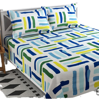 Ensemble de draps de lit double pliés imperméables en coton 100% classiques et modernes haut de gamme |   Thérapie magnétique antibactérienne écologique florale