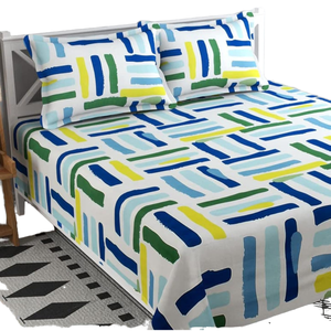 High-<b>End</b> Classic Modern 100% Cotton Waterproof Folded Double <b>Bed</b> Sheet Set | Eco-Friendly Skin-Friendly Floral Character 4 Pcs - Product Image 1