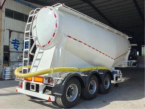 Semi-remorque à benne basculante pour le transport de ciment en vrac sec en acier de type W V, camion-citerne pour le transport de poudre, semi-remorque à 3 essieux, 40, 50, 60 tonnes - Product Image 2