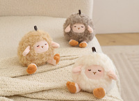 Porte-clés en peluche mouton de dessin animé, breloque de sac douce et moelleuse, jouet pendentif rembourré en coton PP, cadeau