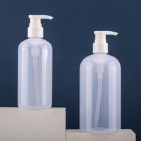 T0906-G SHUNXU vente en gros bouteille en plastique paquet cosmétique Transparent givré 300/500ml shampooing bouteille de pulvérisation de cheveux