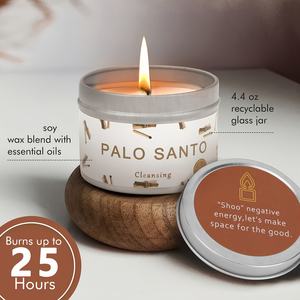 6 шт. долговечных свечей для ритуалов с пало санто — 4,4 унции — время горения 150 часов |   Эфирные масла, натуральные ингредиенты |   Без дыма - Product Image 6