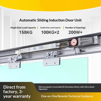 Opérateur de porte coulissante automatique 150 kg, kit de rail pour porte vitrée S-168, moteur DC, capteur, ensemble complet pour porte