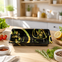 Barquette à sushi avec couvercle transparent 220x90mm en PET de qualité alimentaire, boîte d'emballage en plastique épaissi pour la restauration à emporter