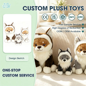 Peluche Loup Gris Sauvage, Lot de 3 Peluches Loups Style Husky, Animaux de la Forêt en Peluche pour Collection Enfants, Personnalisation OEM ODM - Product Image 1