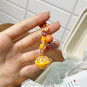 พวงกุญแจโทรศัพท์มือถือรูปผลไม้สดแบบสามมิติ ทำจากพลาสติก/เรซิ่น ของเล่นรูปอาหาร สำหรับนักเรียน จี้กระเป๋า รูปส้ม <span class=keywords><strong>ทุเรียน</strong></span> - Product Image 3