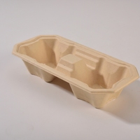 Sous-verre jetable en pulpe de bambou biodégradable de qualité alimentaire, écologique, épaissi, imperméable, à quatre compartiments, détachable, pour tasses à café