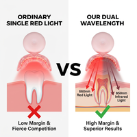Appareil PBM buccal à double longueur d'onde 660nm+850nm LED infrarouge pour la thérapie des gencives et la récupération tissulaire OEM