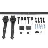 Accessoires de quincaillerie pour portes coulissantes en bois détachables au design moderne Ensemble complet de rails de suspension pour portes de grange Rail de guidage coulissant