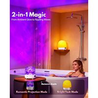Nueva Luz de Ducha Moderna 2026 con Logotipo Personalizado, Altavoz Bluetooth, Resistente al Agua, Proyector de Ondas Oceánicas de 16 Colores para Baños de Hotel