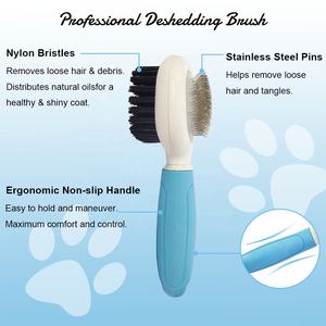 Brosse démêlante double face à poils rigides pour <span class=keywords><strong>chat</strong></span> et chien, peigne pour animaux de compagnie pour la perte de poils et le bain, vente en gros - Product Image 2