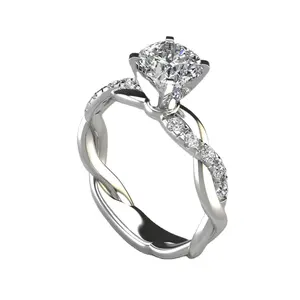 แหวนแต่งงานแหวนหมั้นแหวนเพชรขนาดใหญ่สำหรับเครื่องประดับสตรีแหวนทอง18K ราคาถูก
