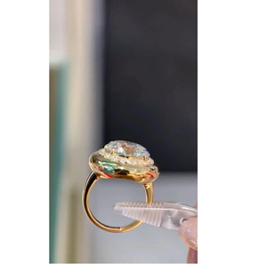 7CT Round Cut Lab Grown <b>Diamond</b> <b>Ring</b> Luxury Halo Statement Engagement <b>Ring</b> Premium Bridal Fine Jewelry for Women - Product Image 1