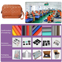 Sac de maquillage de voyage personnalisé pour femmes à double couche, en PU à carreaux de qualité supérieure, organiseur de cosmétiques et de produits de toilette