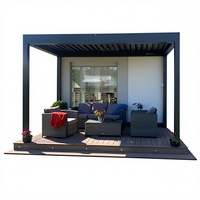 Auvent rétractable motorisé électrique d'extérieur avec cadre thermolaqué pour jardin, patio, cour arrière, pergola