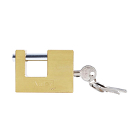 Candado de latón macizo Rectangular de 70mm de alta calidad, candado de grillete de acero para almacén con grillete endurecido y llave a buen precio