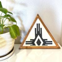 Placa de Pared de Madera con Diseño de Árbol de Navidad, Decoración Rústica para las Fiestas, Letrero con Marco Triangular, Adorno de Estilo Rústico, Fabricante Personalizado OEM