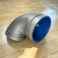 Coude rainuré en fonte ductile DN65, résistant à la corrosion, peint et revêtu d'époxy, raccord pour tuyaux d'eau potable destiné aux projets de construction