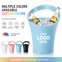 Seau à glace en plastique PP épais et robuste de 3,2 L avec poignée ergonomique, durable, logo personnalisé, marque blanche, approvisionnement B2B pour fêtes à domicile