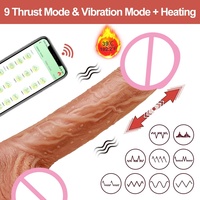 Vibromasseur Godemiché Pénétrant, Jouet Sexuel Réaliste 8,4 pouces avec Application et Télécommande, 9 Modes de Pénétration et 9 Modes de Vibration, Chauffant, pour Point G et Usage Anal