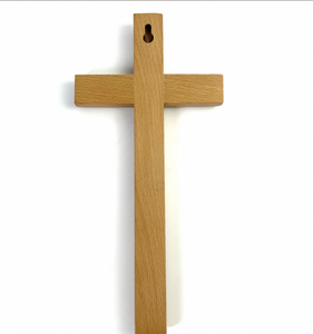 Cruz de Pared de Madera de Haya Maciza de 12 Pulgadas, Decoración Religiosa Hecha a Mano, Regalo Católico Cristiano Moderno y Minimalista para el Hogar o la Iglesia - Product Image 4