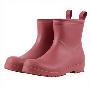 Botas de Lluvia Cortas para Mujer, Impermeables, Tipo Chelsea, Antideslizantes, Punta Redonda, Calzado para Caminar en el Jardín - Product Image 4