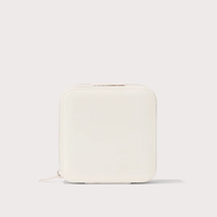 Boîte à bijoux de voyage blanche, petite, avec fermeture éclair, pour ranger les bagues, les boucles d'oreilles, les colliers, logo personnalisé, fabricant OEM ODM
