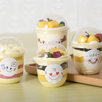 Gobelets en plastique jetables Récipient alimentaire transparent en gelée pour animaux de compagnie Gâteau au yaourt Mousses Tasses à dessert