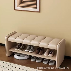 A <b>shoe</b>-changing bench at the entrance, exuding a touch of understated luxury, can be used as a seat or <b>shoe</b> cabinet integrated - Product Image 2
