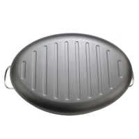 39*21cm Ovaler Kohlenstoffstahl Antihaft-Fischtopf mit Glasdeckel Ofenfest Gas- & Induktionsgeeignet zum Dämpfen von Suppen & Eintöpfen