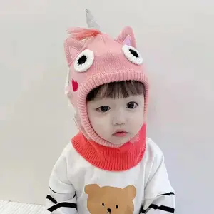 Y-Z Baby winter knitted hat wholesale soft red kid girl knitted hat chullos y gorros de invierno