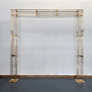 शादी की आपूर्ति 3 पीसी गोल्ड वेडिंग आर्क स्टेनलेस स्टील फ्रेम पृष्ठभूमि पार्टी चरण की सजावट आर्क पृष्ठभूमि - Product Image 2