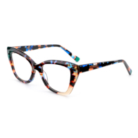 Lunettes de vue unisexe vintage chat, montures de lunettes carrées noires à la mode, vente en gros de montures de lunettes en acétate 2025