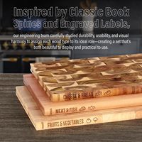 Nouvel ensemble de 3 planches à découper en bois d'acacia massif à grain transversal avec support, idéal pour la cuisine et la présentation