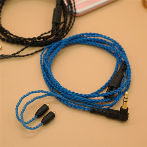 Cable de audio Mmcx de 120 cm con trenzado de nailon para auriculares Mp3, cable de repuesto, blanco, rojo, azul, negro - Product Image 3