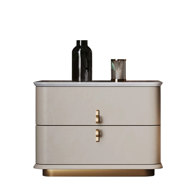 Modern High Quality Bedside Table Solid Wood Marble Night Stand Suitable for the Bedroom
