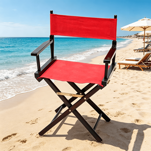 Chaise de maquillage professionnelle pliable en bois colorée, design traditionnel portable pour le camping, les salons de beauté, les parcs et les chambres. - Product Image 2