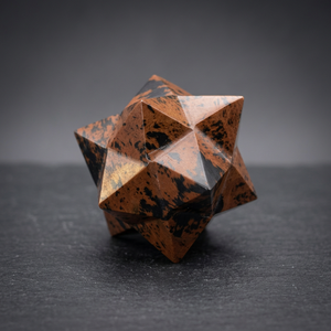 Obsidian12 de caoba, cristal Merkaba para curación de Reiki, rejilla de cristal y Fengshui, Meditación de Exis, cristal de exportación - Product Image 6