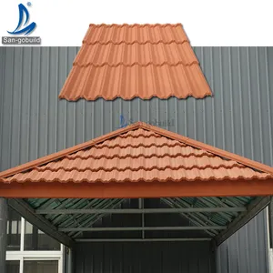 Afrika taş kaplı çelik oluklu çatı sac gri renkli sandviç kiremit çatı düzensiz çatı
