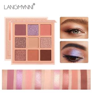 Paleta de Sombras de Ojos Mineral de 9 Colores Langmanni <span class=keywords><strong>Huda</strong></span>, Resistente al Agua, Perlada, Mate, de Larga Duración, Anti-quebraduras - Product Image 2