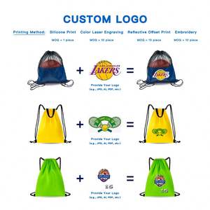 MOQ 1 Pieza en China, Bolsas de Regalo Navideñas de Poliéster Reutilizables, Ecológicas y Duraderas con Cordón y Logotipo Personalizado - Product Image 2