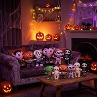 Jouets en peluche d'Halloween en gros, OEM personnalisé, animaux en peluche Citrouille, Fantôme, Chauve-souris, Peluches effrayantes en vrac pour cadeaux de fête pour enfants