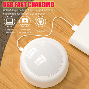 RGB Dimmable Color Changing <b>Rechargeable</b> Modern Bedroom Under Counter Closet Wardrobe Locker LED Puck Remote Control <b>Night</b> <b>Light</b> - Product Image 4