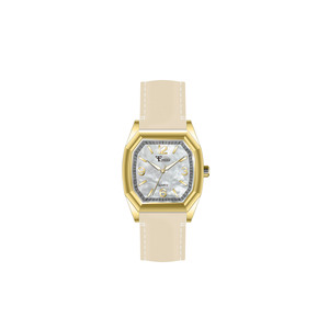 Exquisito Reloj de Pulsera para Mujer con Caja Cuadrada de Aleación, Correa de Cuero, Esfera Angular de Nácar, Movimiento de Cuarzo Seiko, Pantalla Analógica y Cristal - Product Image 3