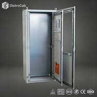 Armoire électrique extérieure résistante aux chocs IK10 conforme RoHS, boîtier métallique mural IP55 pour usine de transformation alimentaire DistroCab HMS-ES