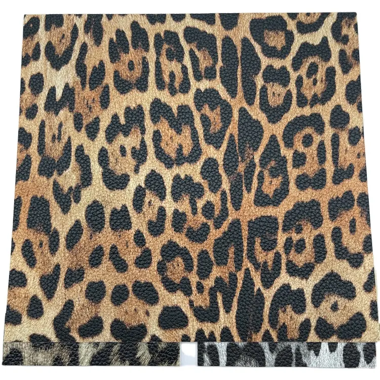 Factory Outlet Synthetic Leather High Quality Animal Leopard Print Bag Shoes Phone Case Rexine Faux Leather